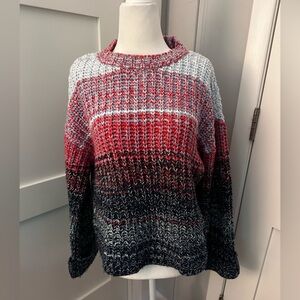 525 America size XS ombre knit crew neck sweater with cuffed sleeves.